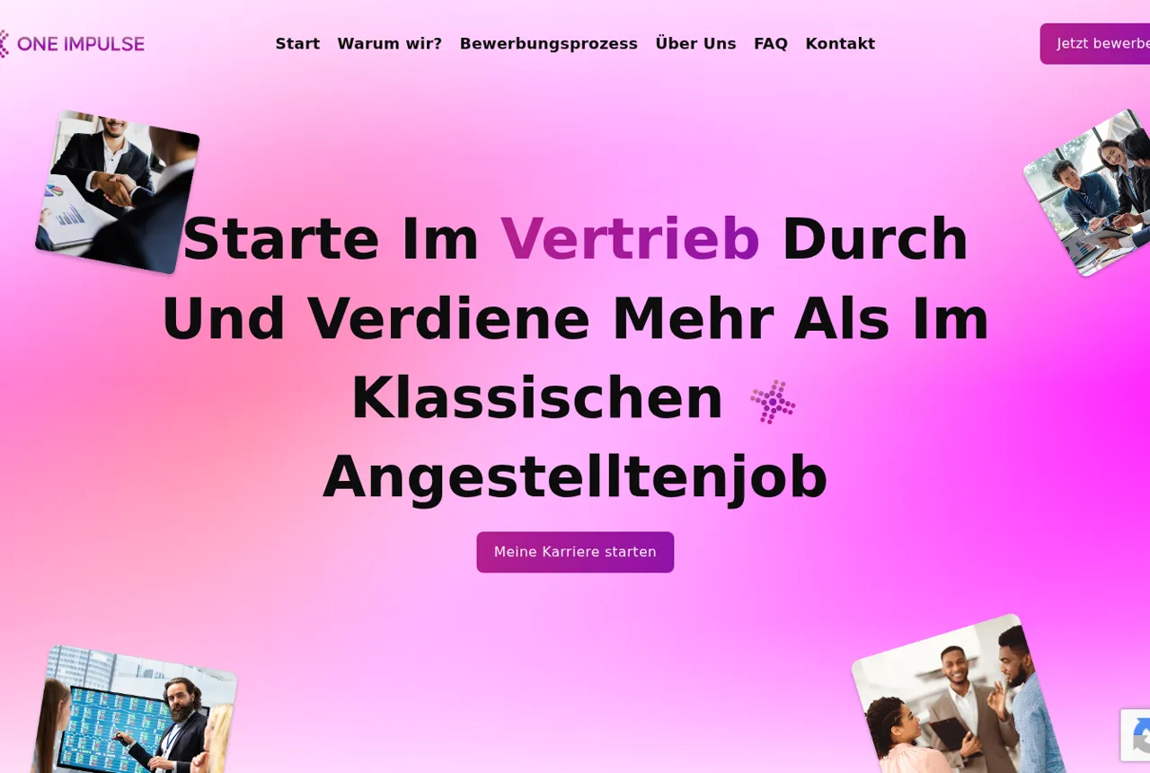 Screenshot der Website One Impulse